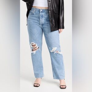 Agolde 90’s Mid Rise Loose Fit Distressed Denim Jeans Size 23